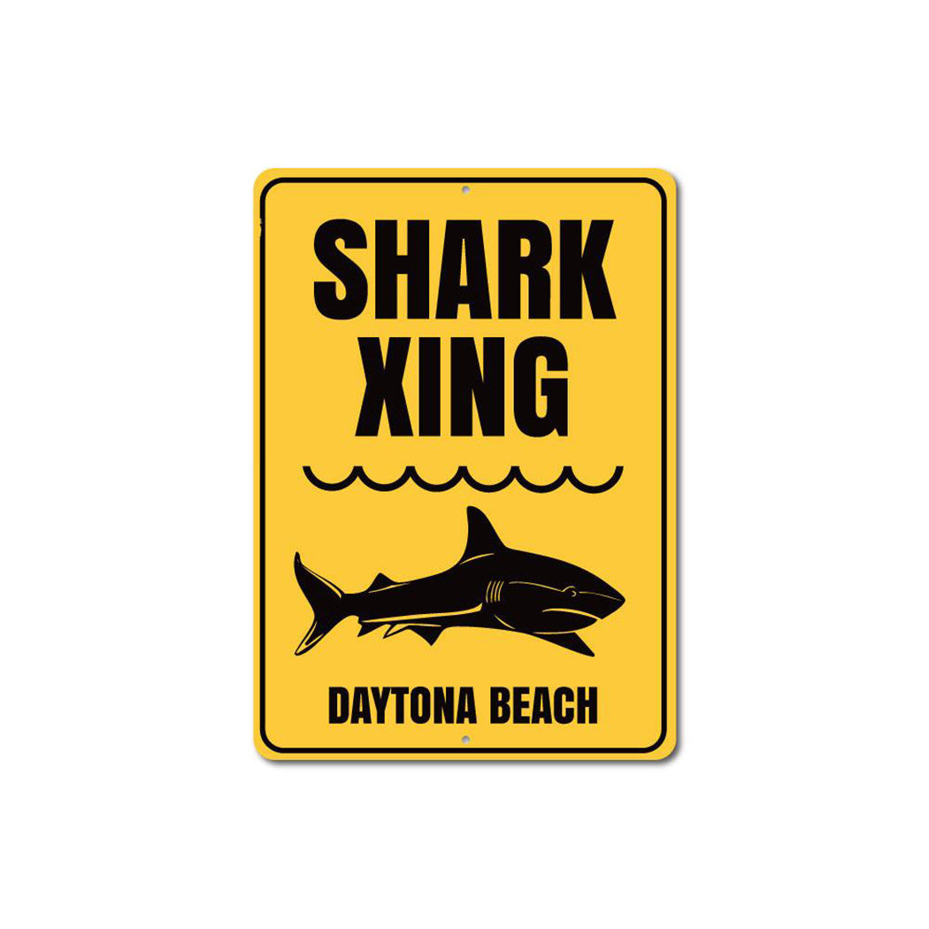 Beach Name Shark Crossing Sign