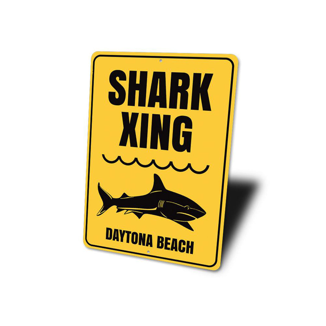 Beach Name Shark Crossing Sign