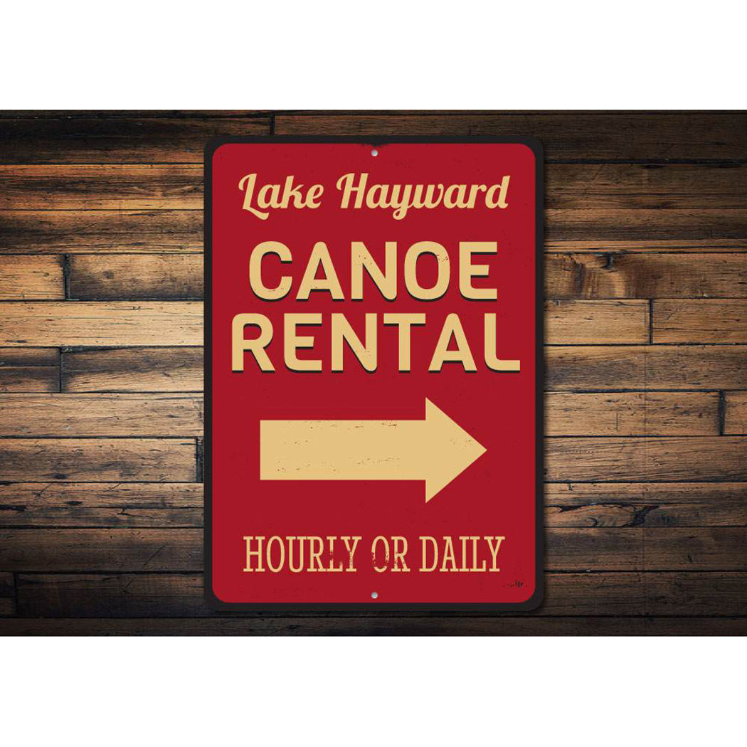 Lake Name Canoe Rental Sign