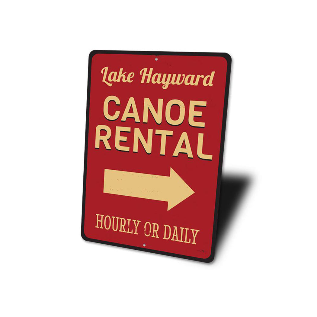 Lake Name Canoe Rental Sign