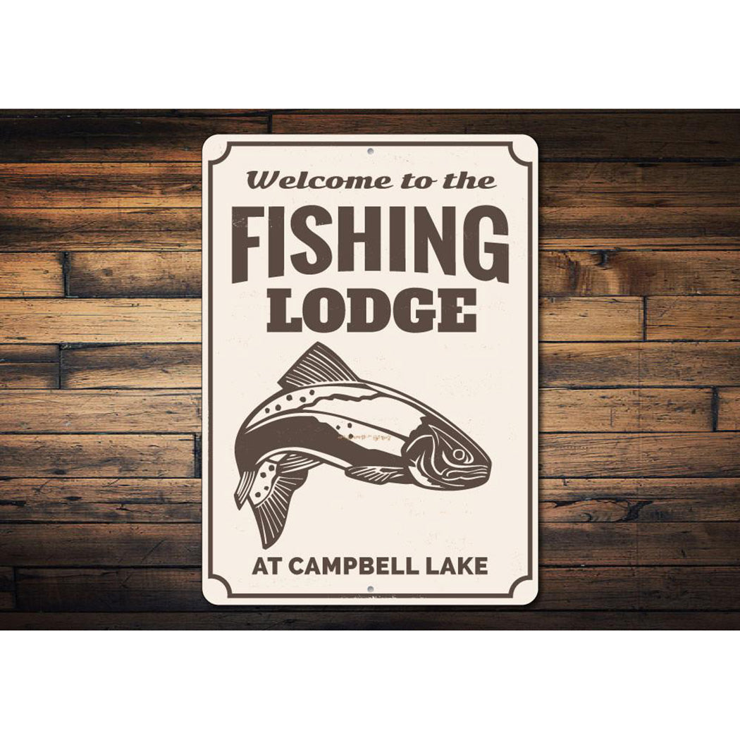 Fishing Lodge Welcome Sign