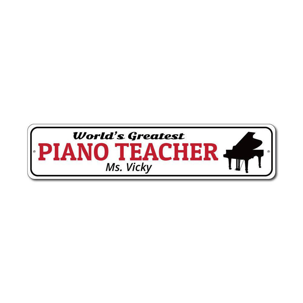 Piano Teacher Metal Sign