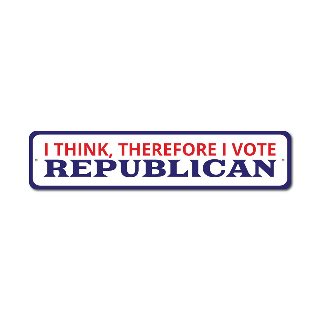 I Vote Republican Metal Sign