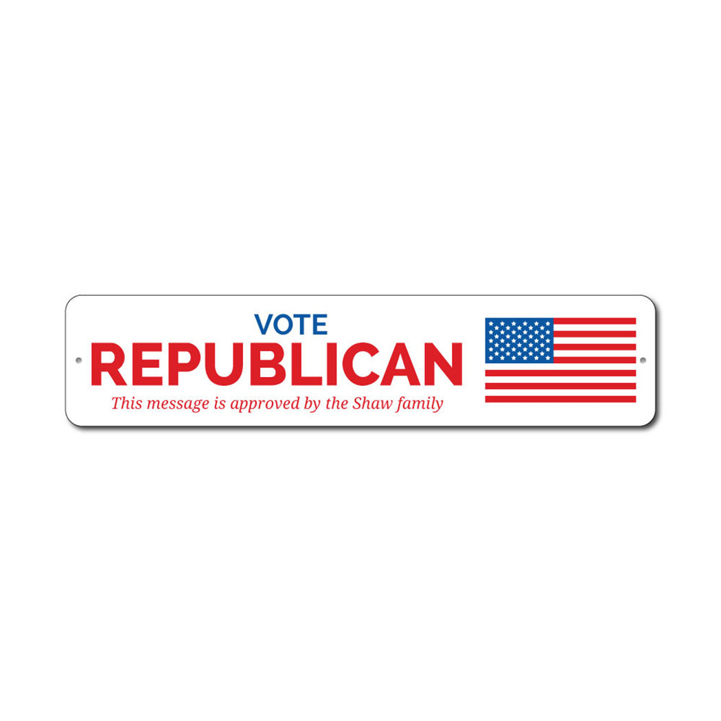 Vote Republican Metal Sign