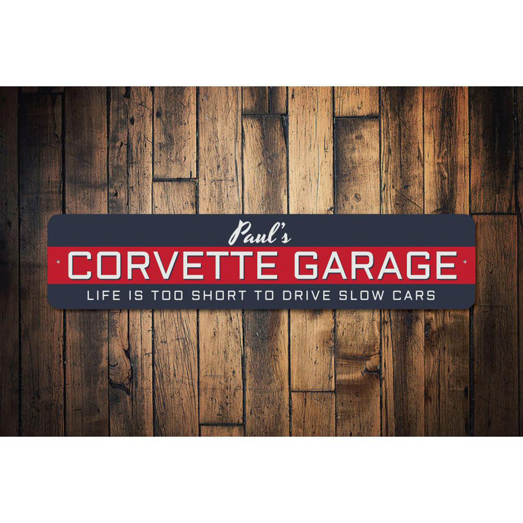 Corvette Garage Name Sign