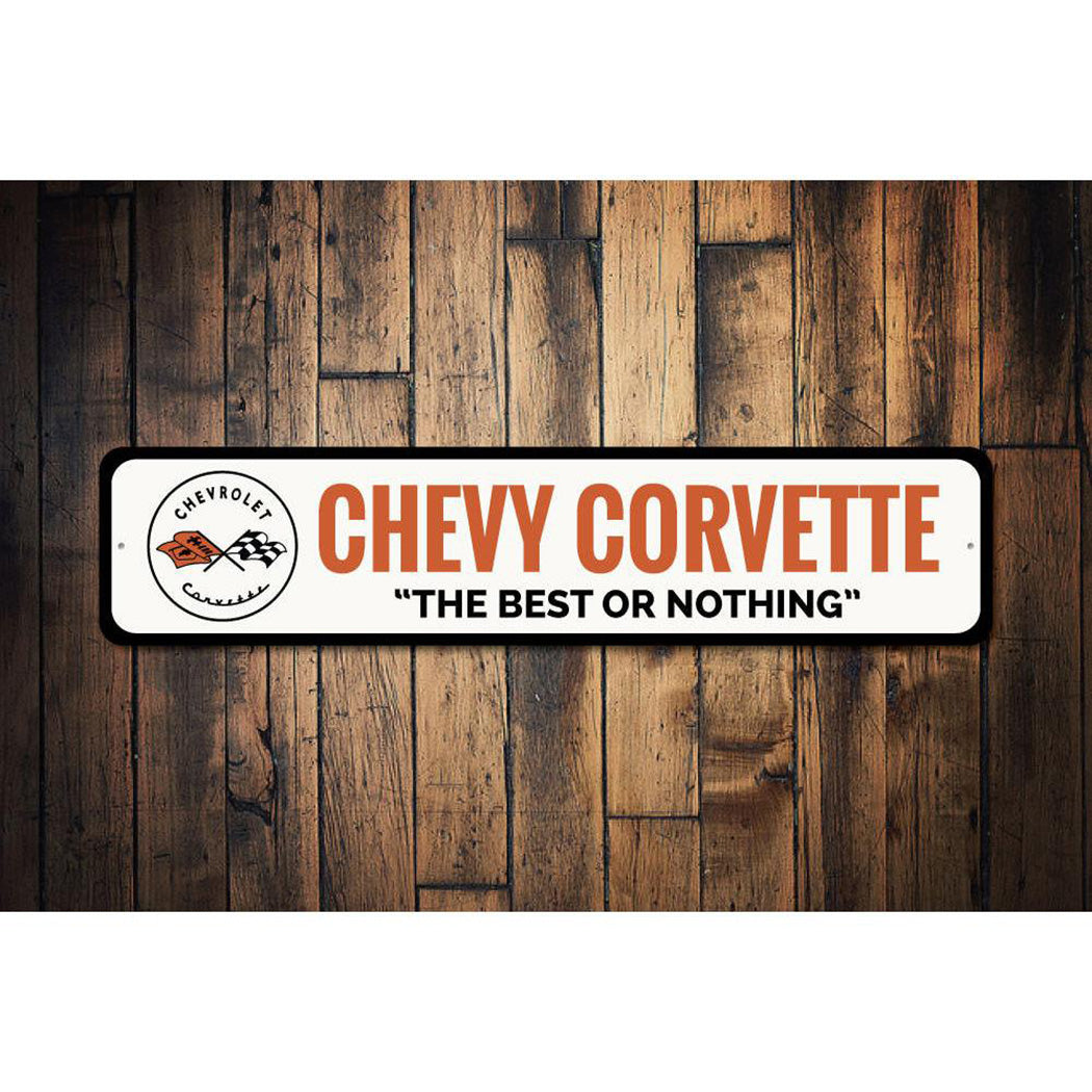 Corvette Flag Emblem Sign