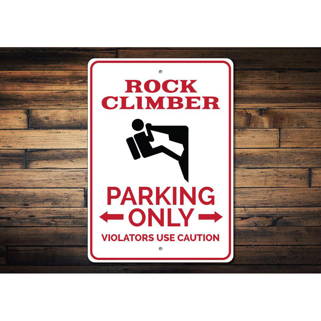 Rock Climber Parking Sign