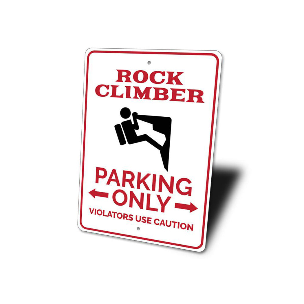 Rock Climber Parking Sign