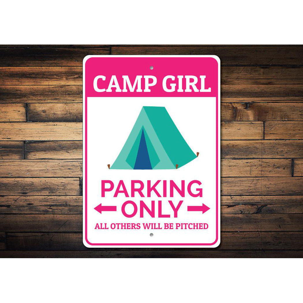 Camp Girl Parking Sign