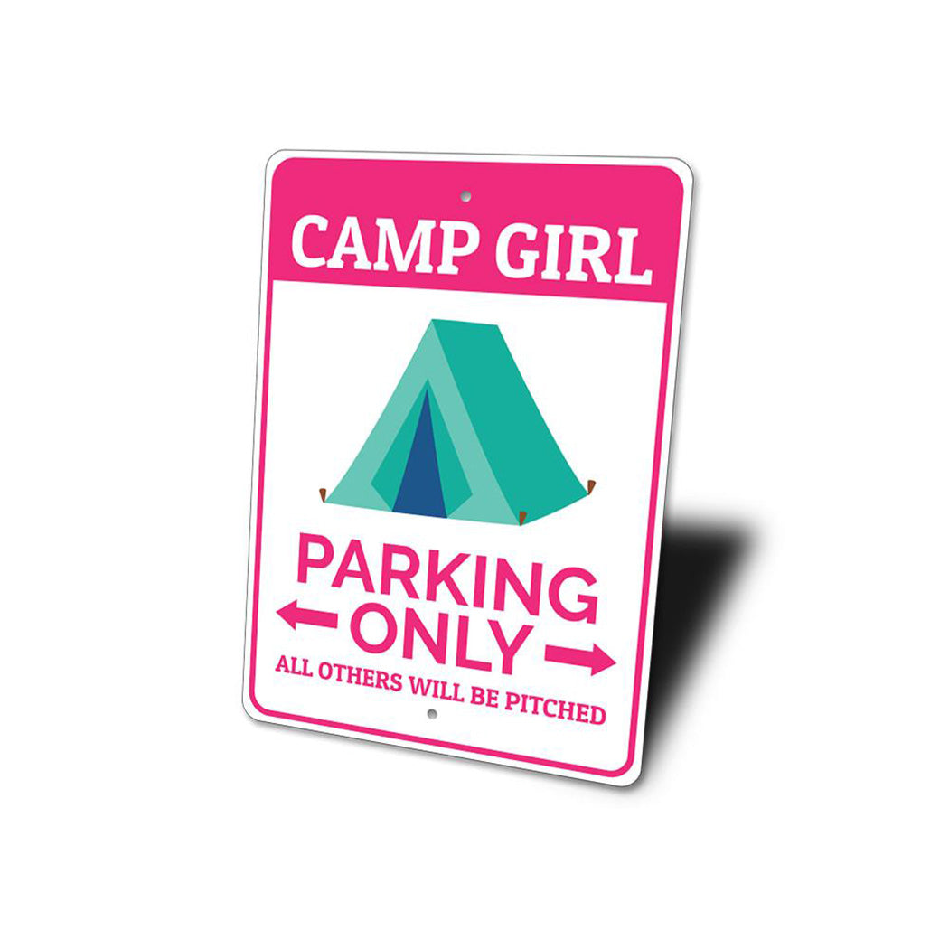 Camp Girl Parking Sign