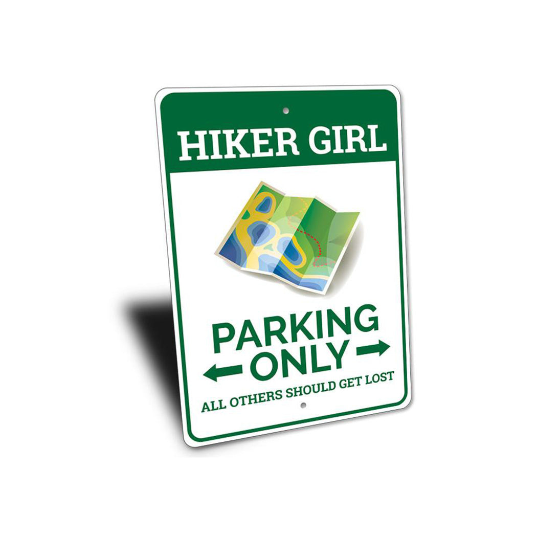 Hiker Girl Parking Sign