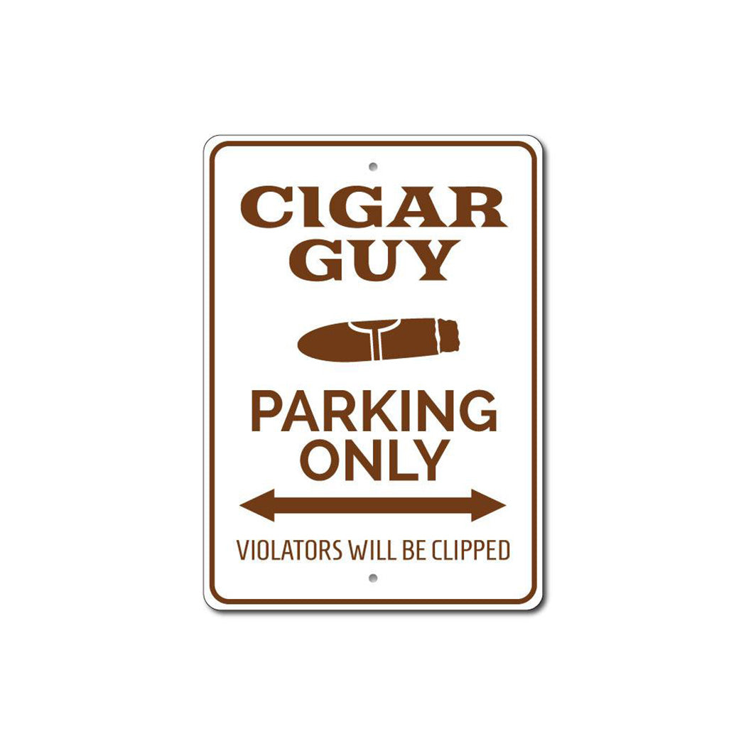 Cigar Guy Parking Sign