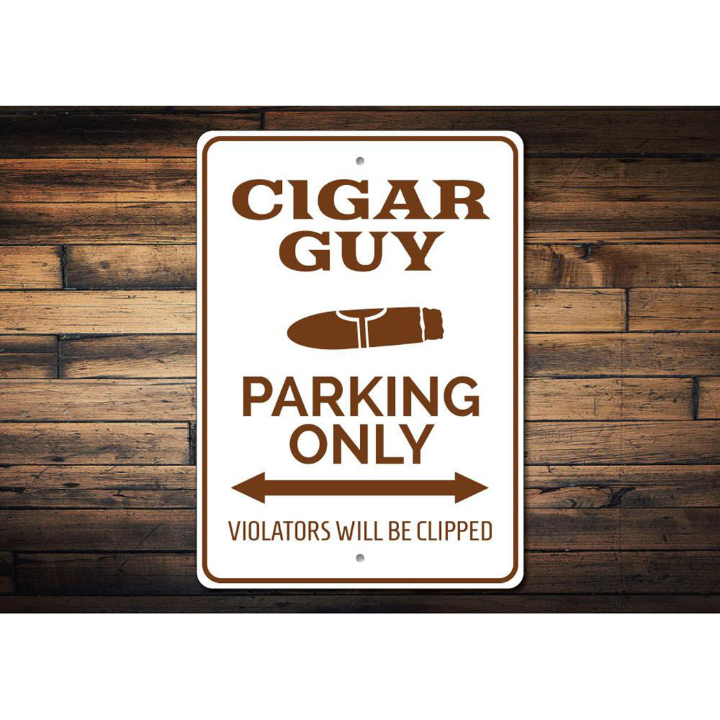 Cigar Guy Parking Sign