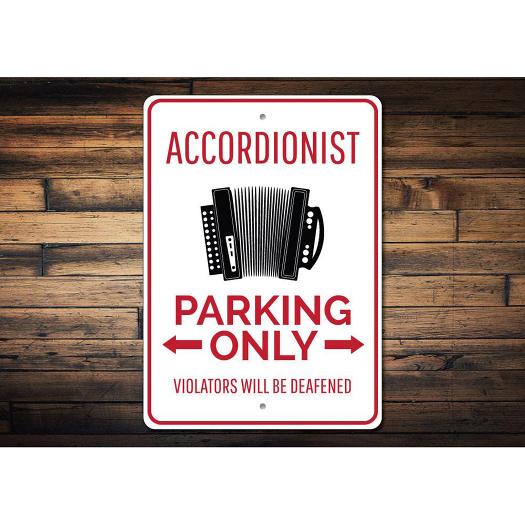 Accordionist Parking Sign