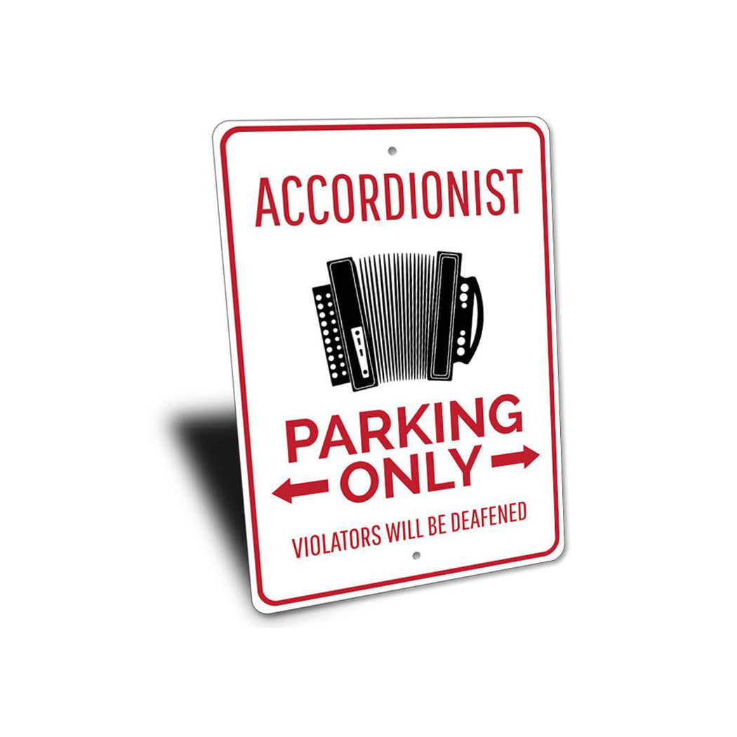 Accordionist Parking Sign