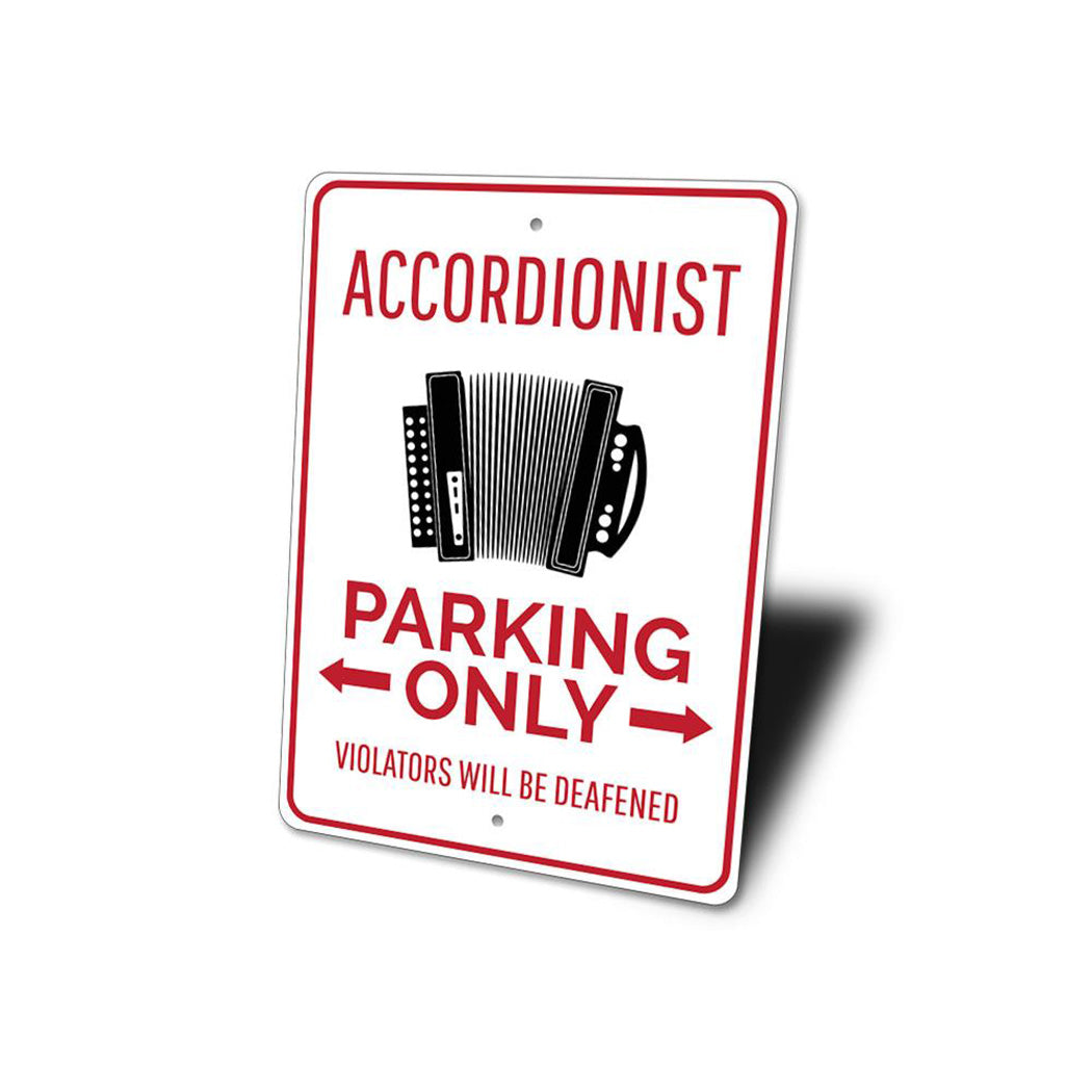Accordionist Parking Sign