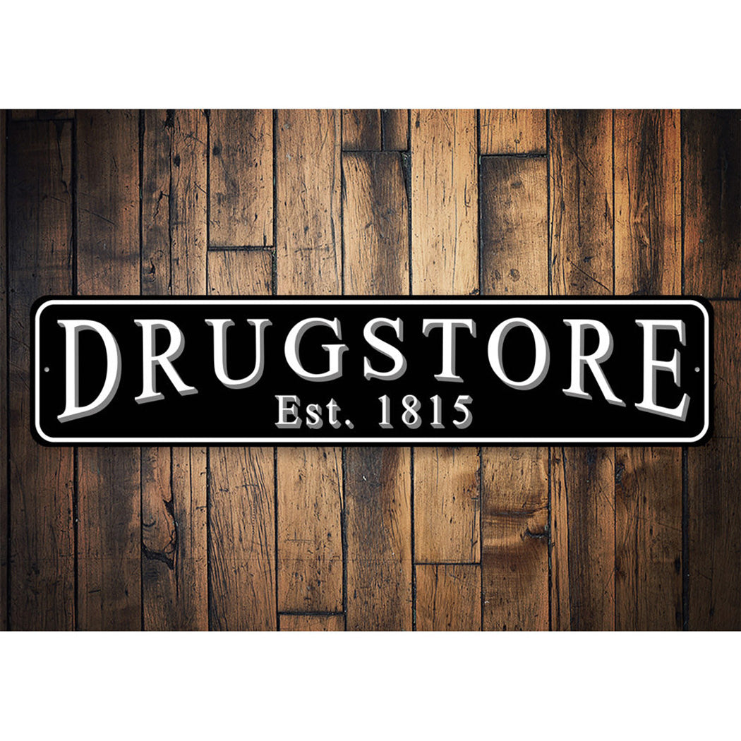 Pharmacy Drugstore Established Year Sign