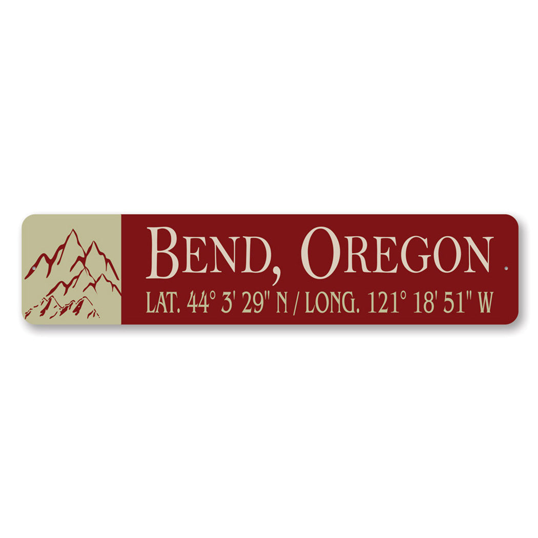Mountain Latitude Longitude City Sign