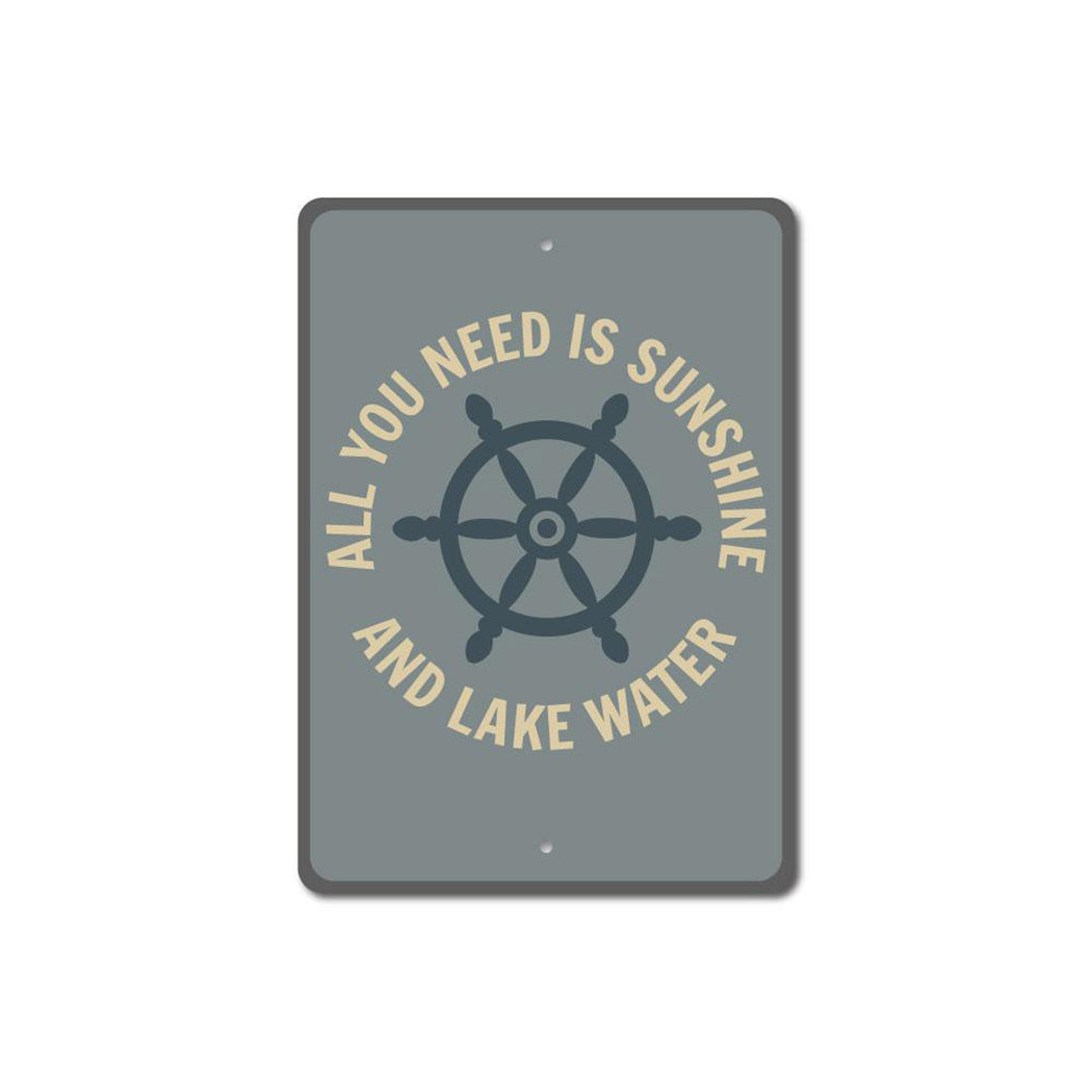 Lake Ship Wheel Sign
