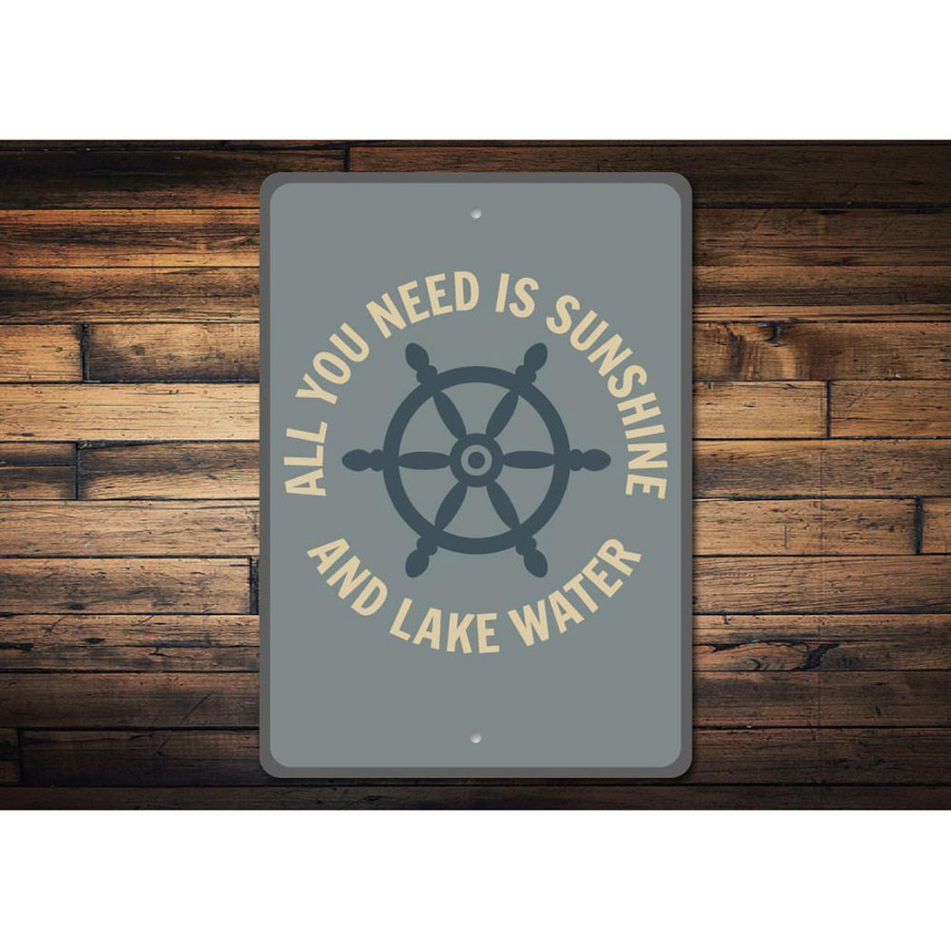Lake Ship Wheel Sign