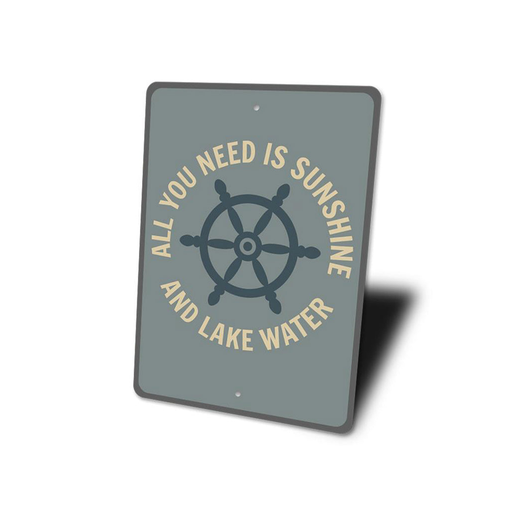 Lake Ship Wheel Sign