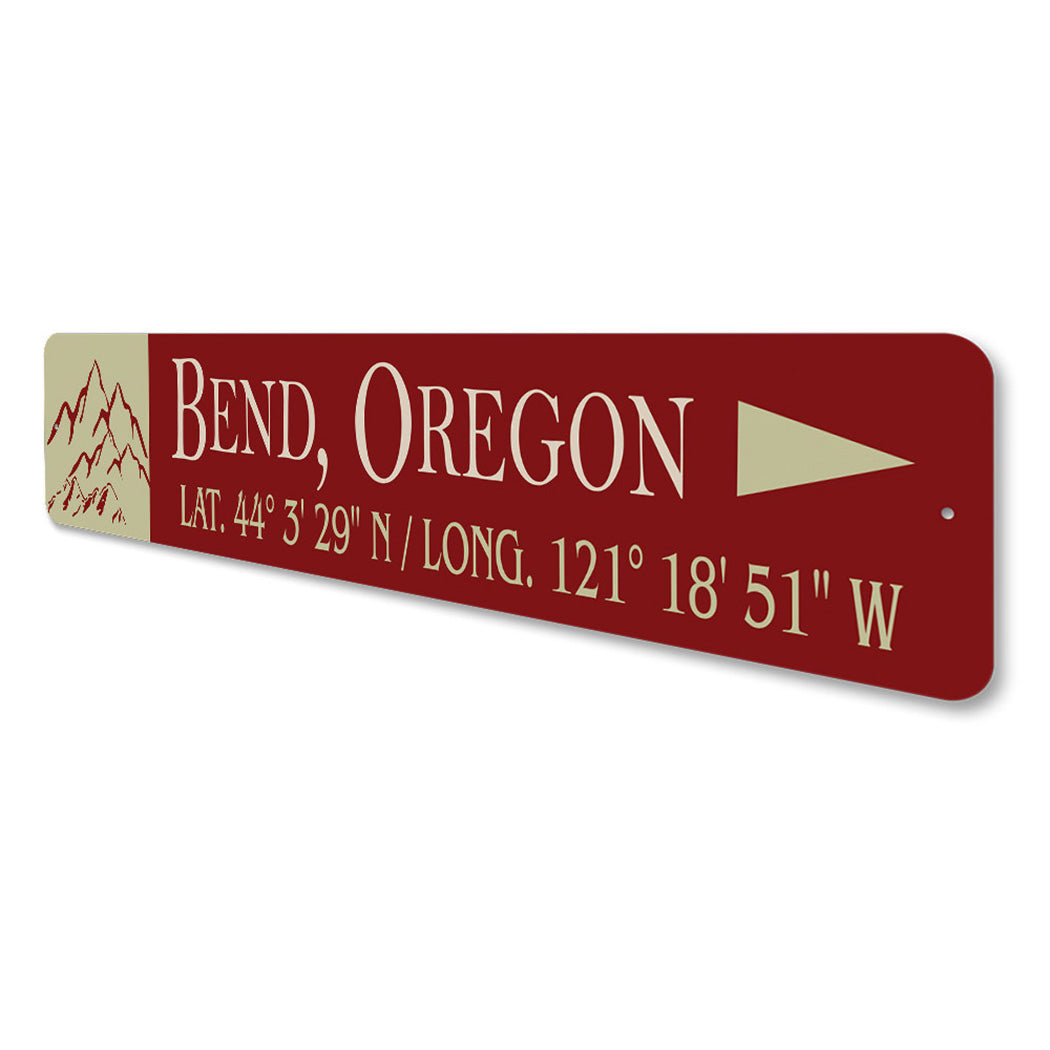 Mountain Latitude Longitude Arrow City Sign