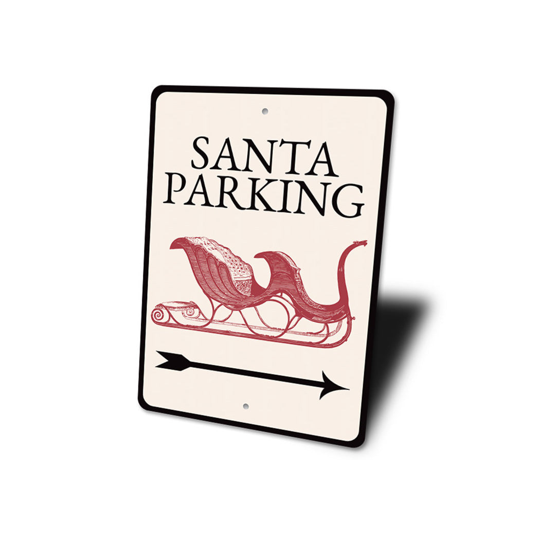 Santa Parking Arrow Sign