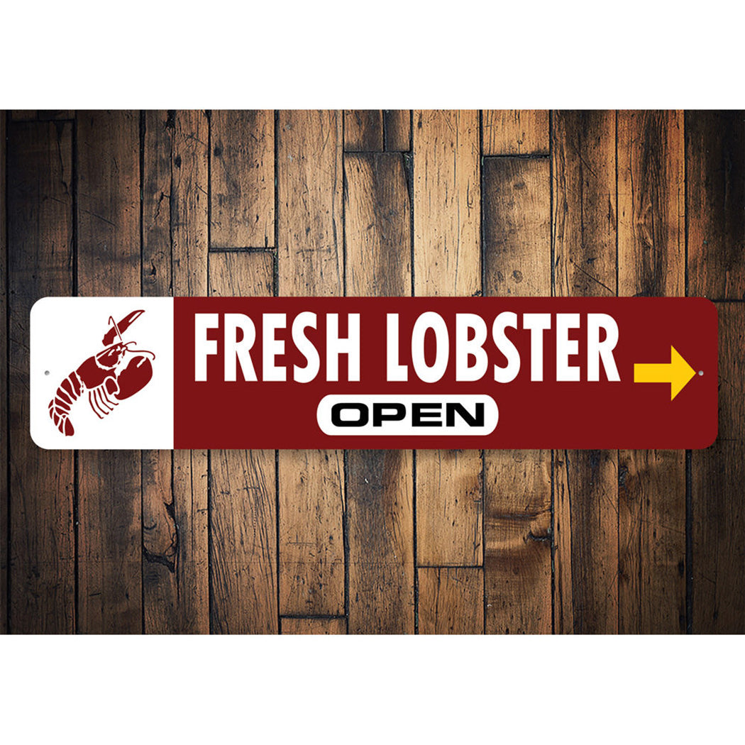 Fresh Lobster Open Restaurant Sign