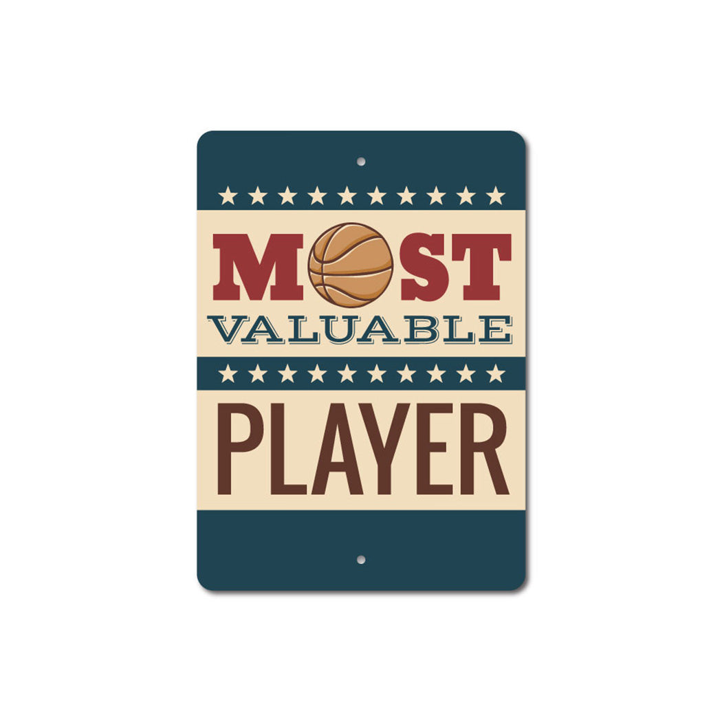 Basketball MVP Metal Sign