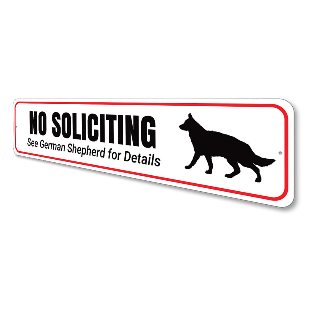 No Soliciting Dog Sign