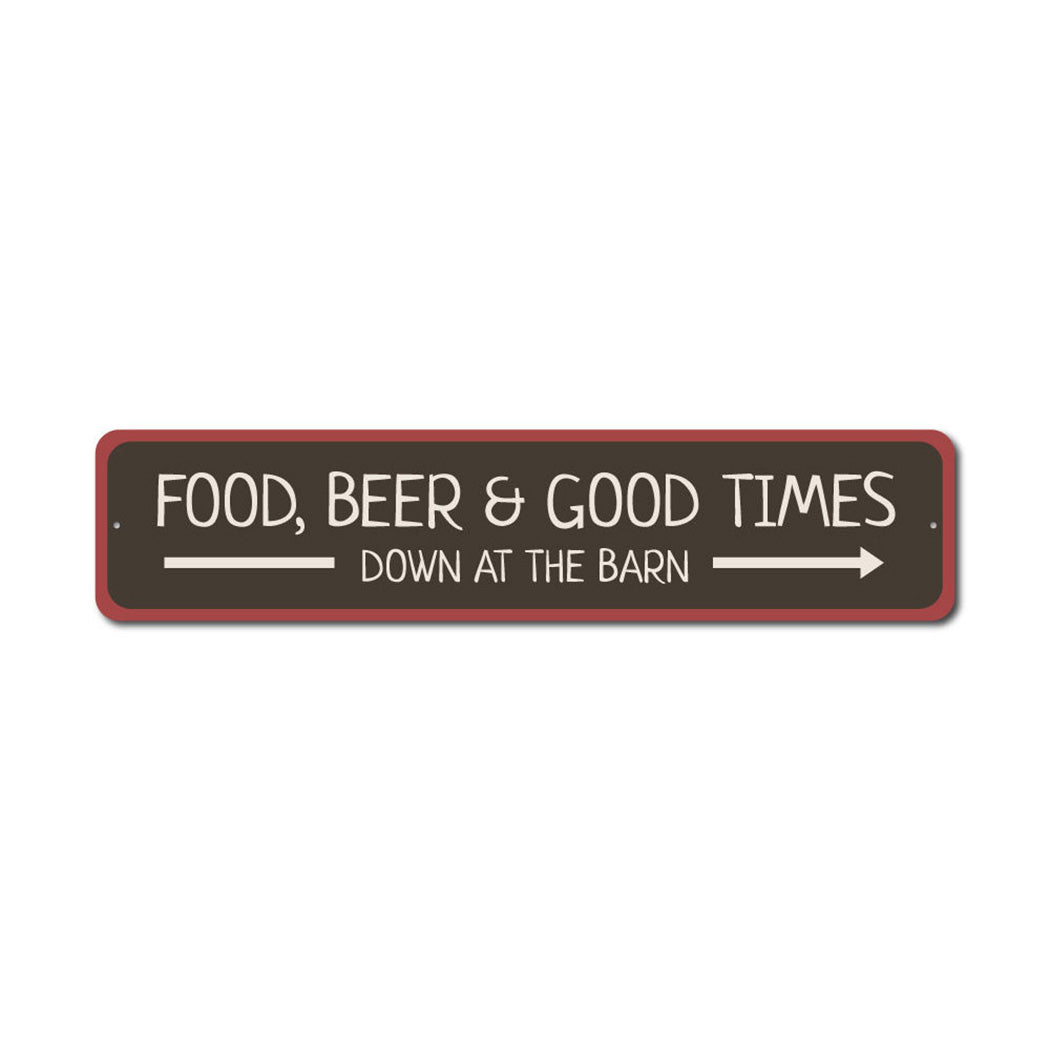 Food Down at the Barn Metal Sign