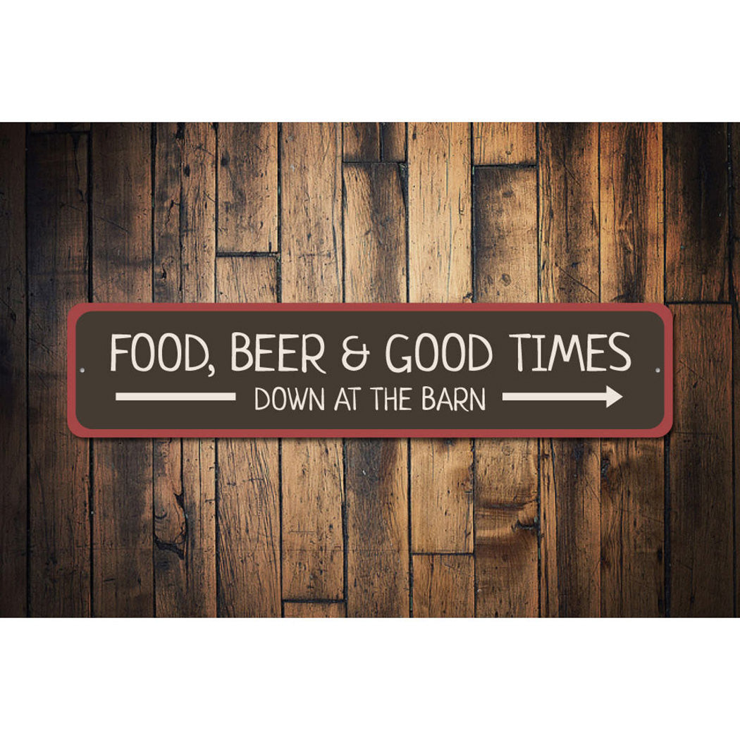 Food Down at the Barn Sign