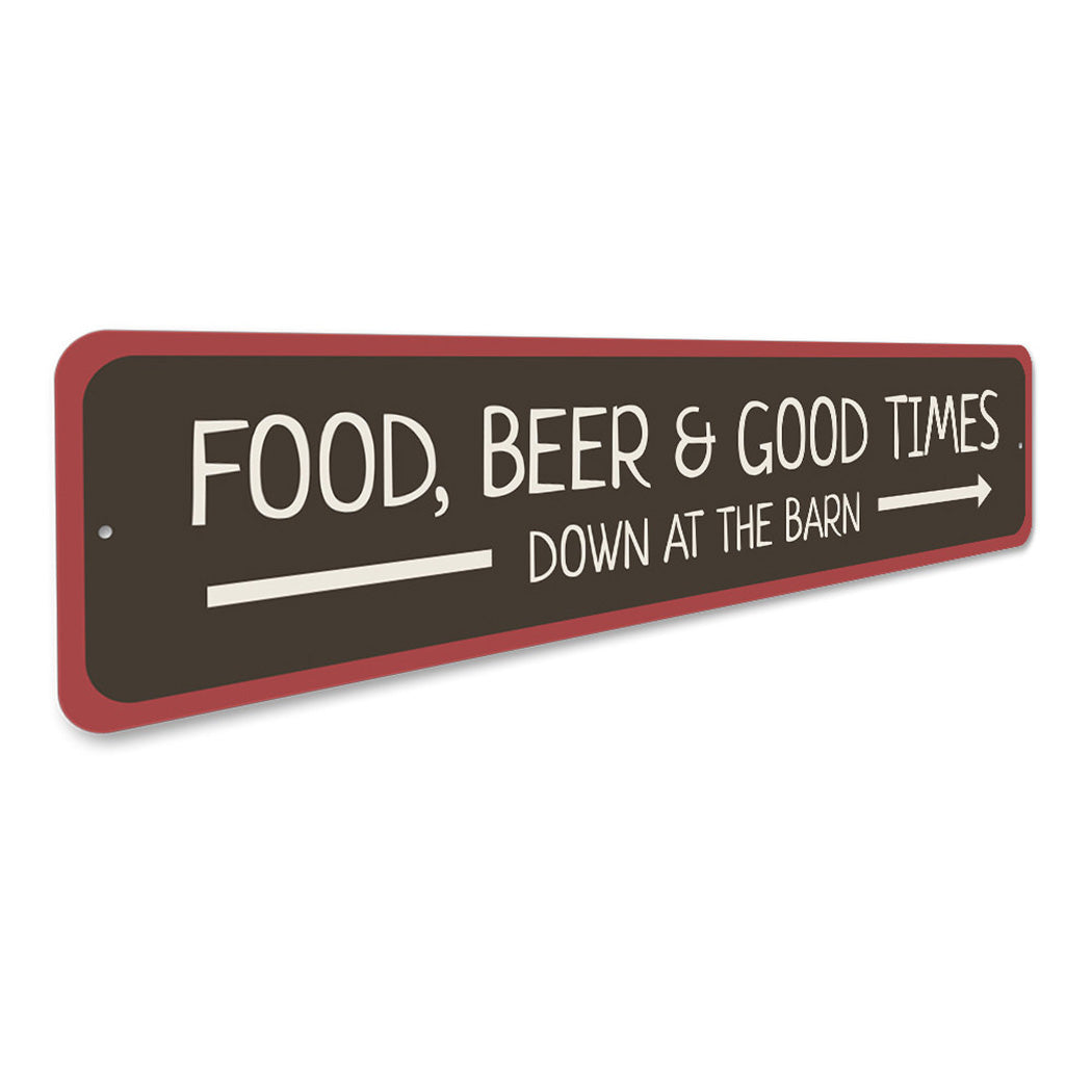 Food Down at the Barn Sign
