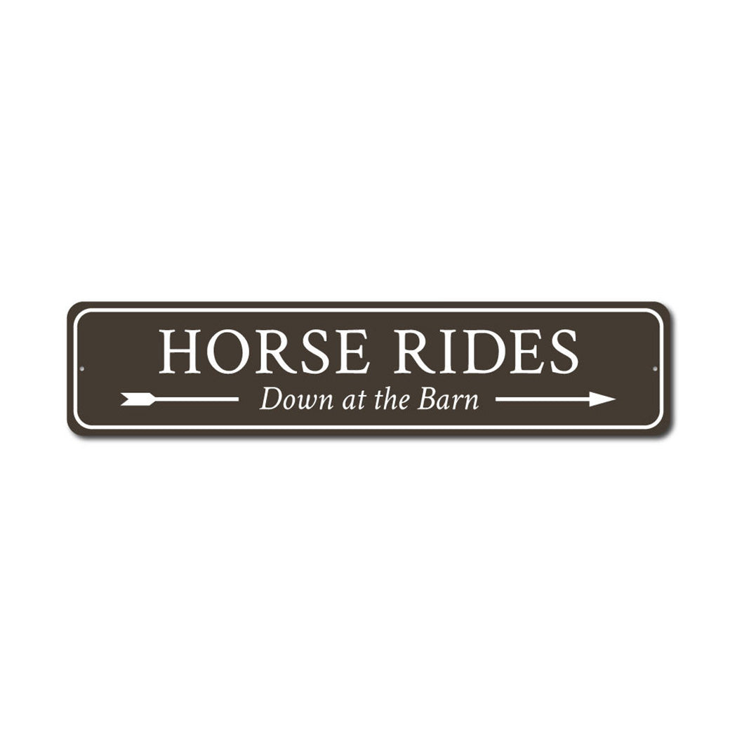 Horse Rides Metal Sign