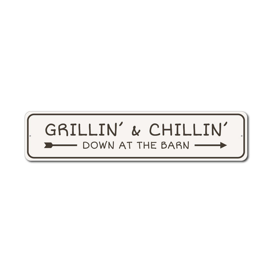 Grilling and Chillin Bar Metal Sign