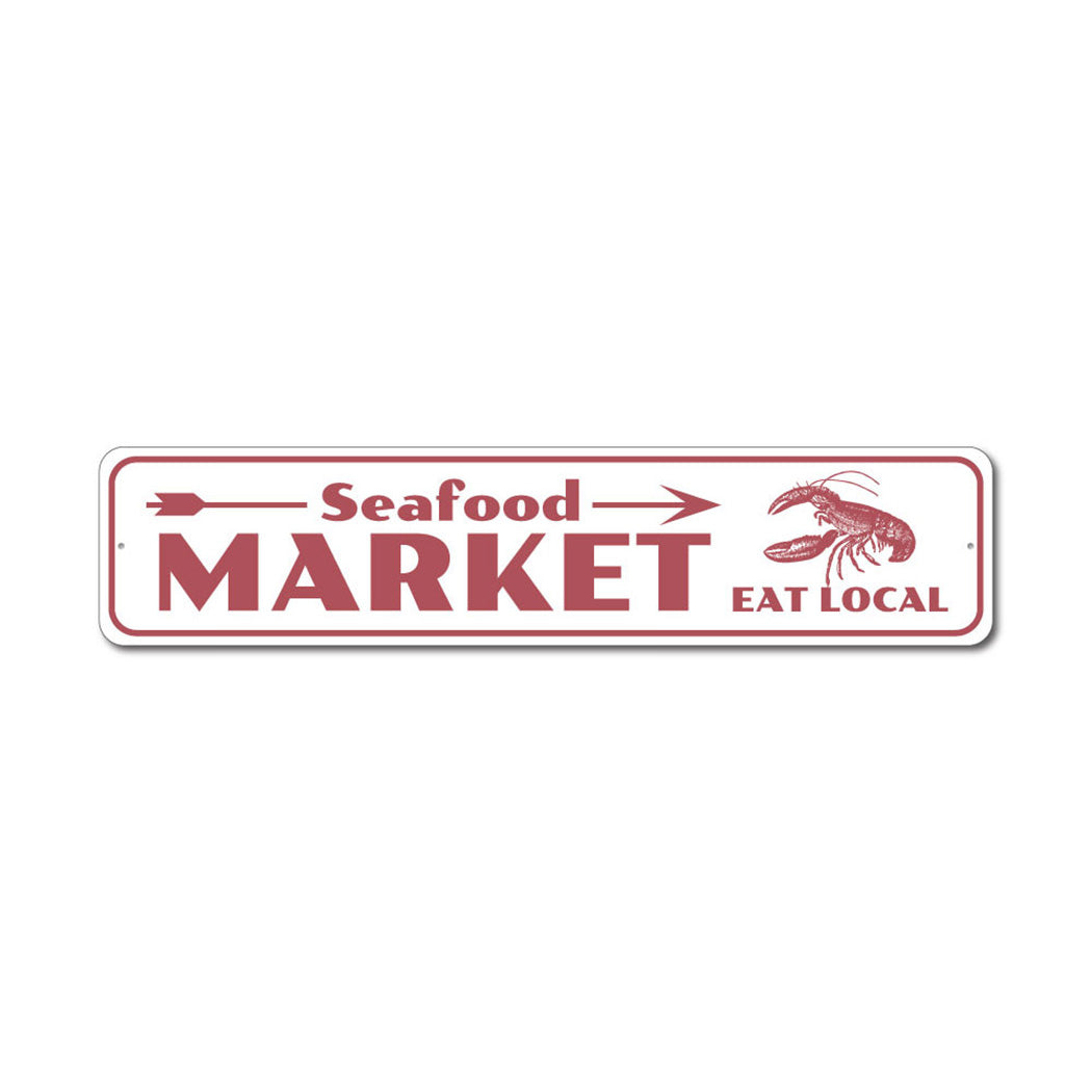 Seafood Market Metal Sign