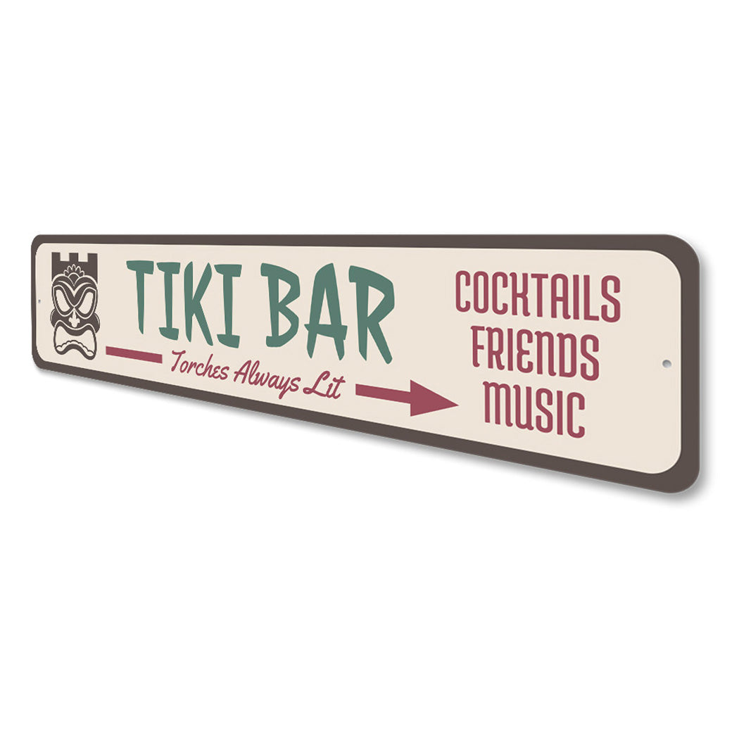 Tiki Mask Arrow Sign