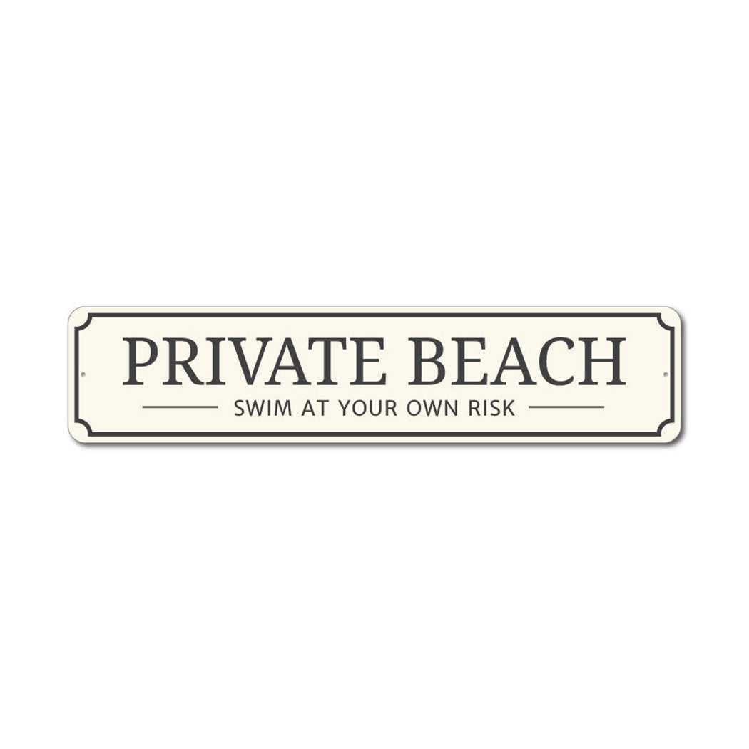 Private Beach Entrance Metal Sign