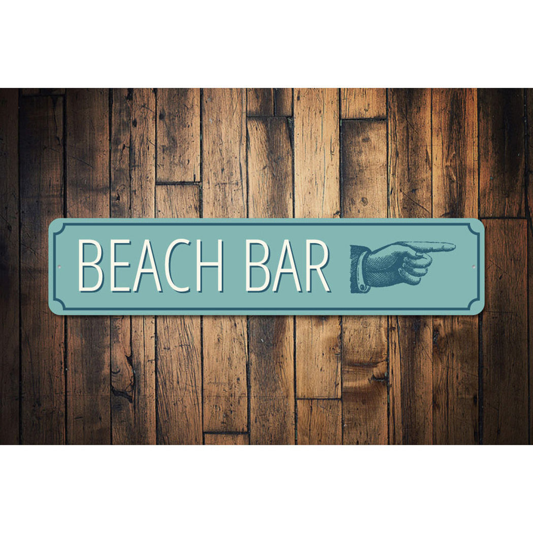 Beach Bar Pointing Hand Sign