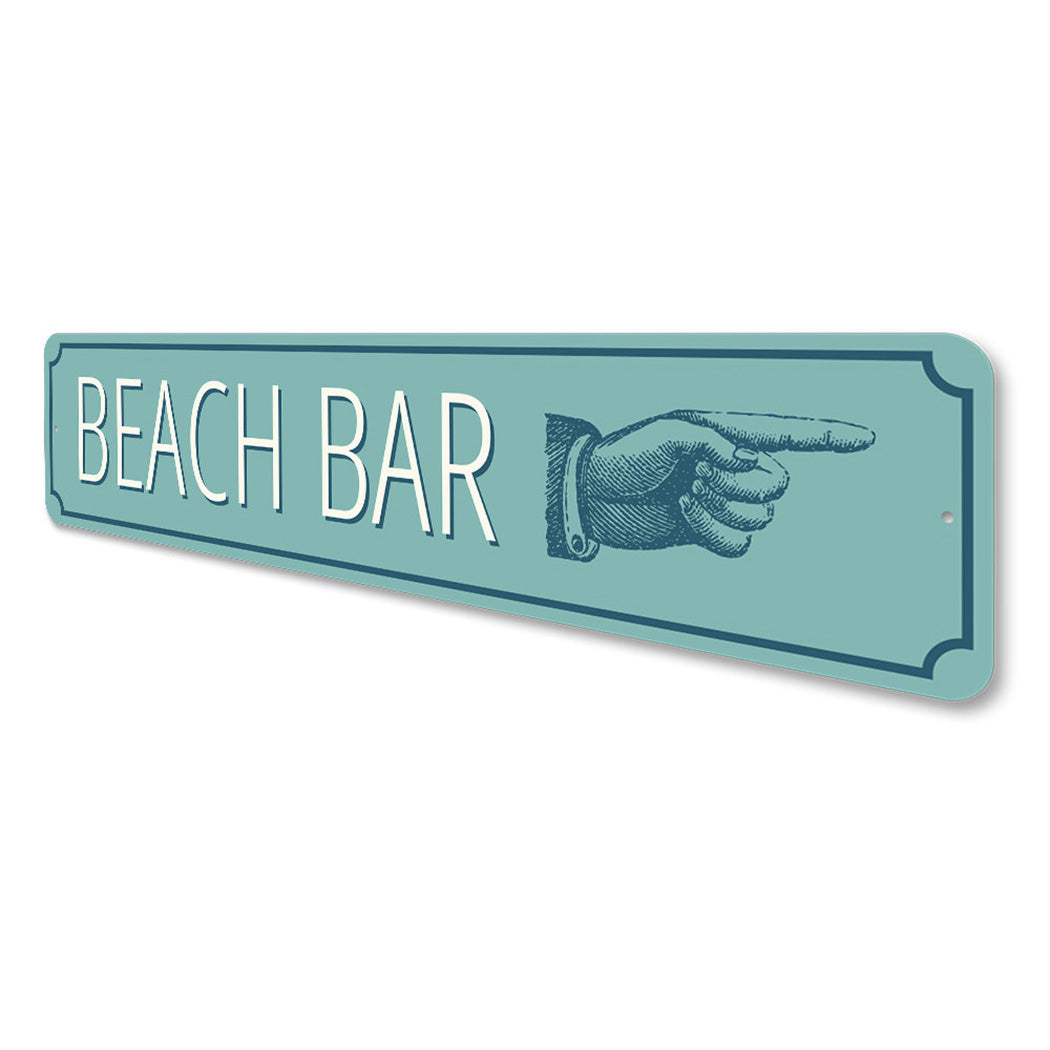 Beach Bar Pointing Hand Sign