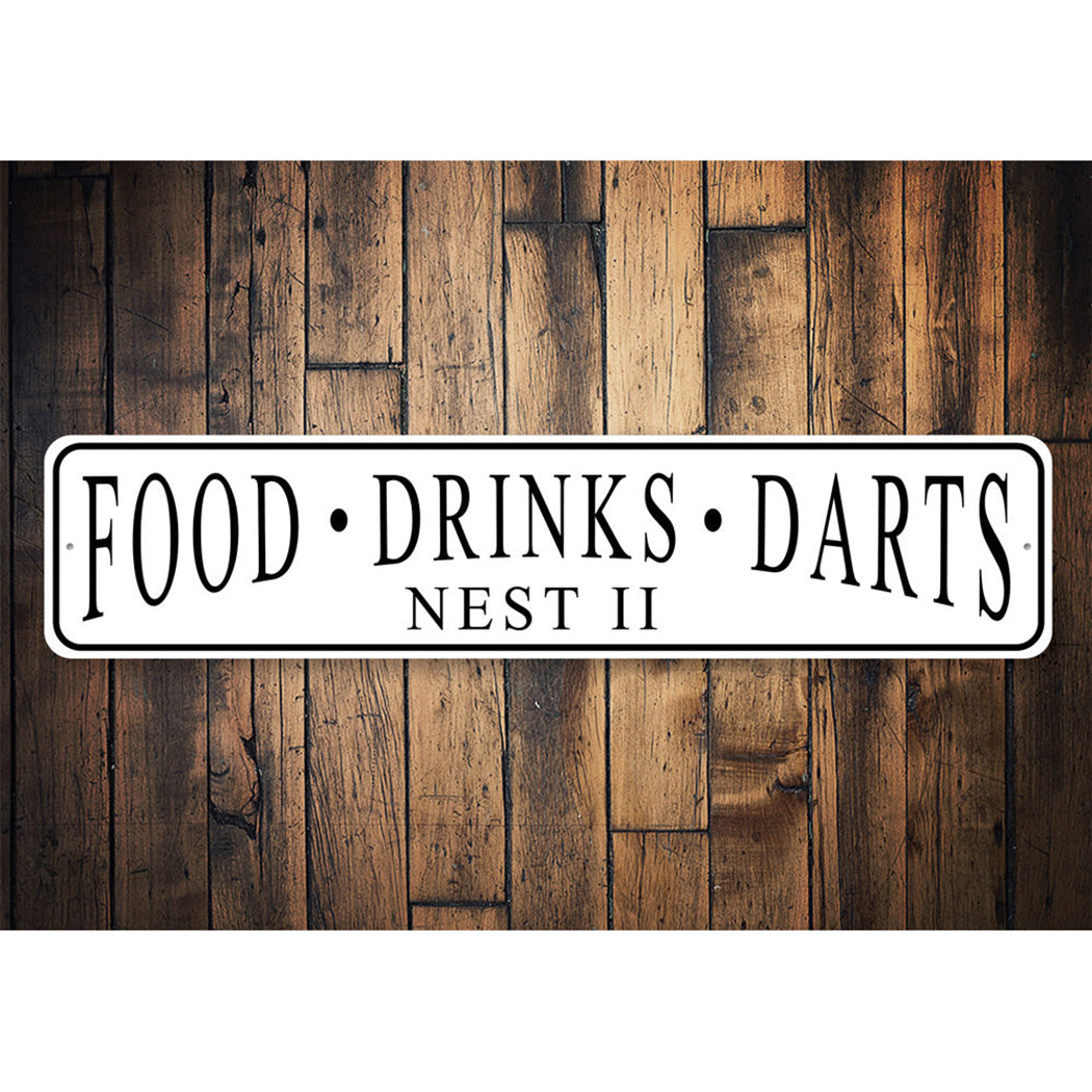 Food Drinks Darts Personalized Sign
