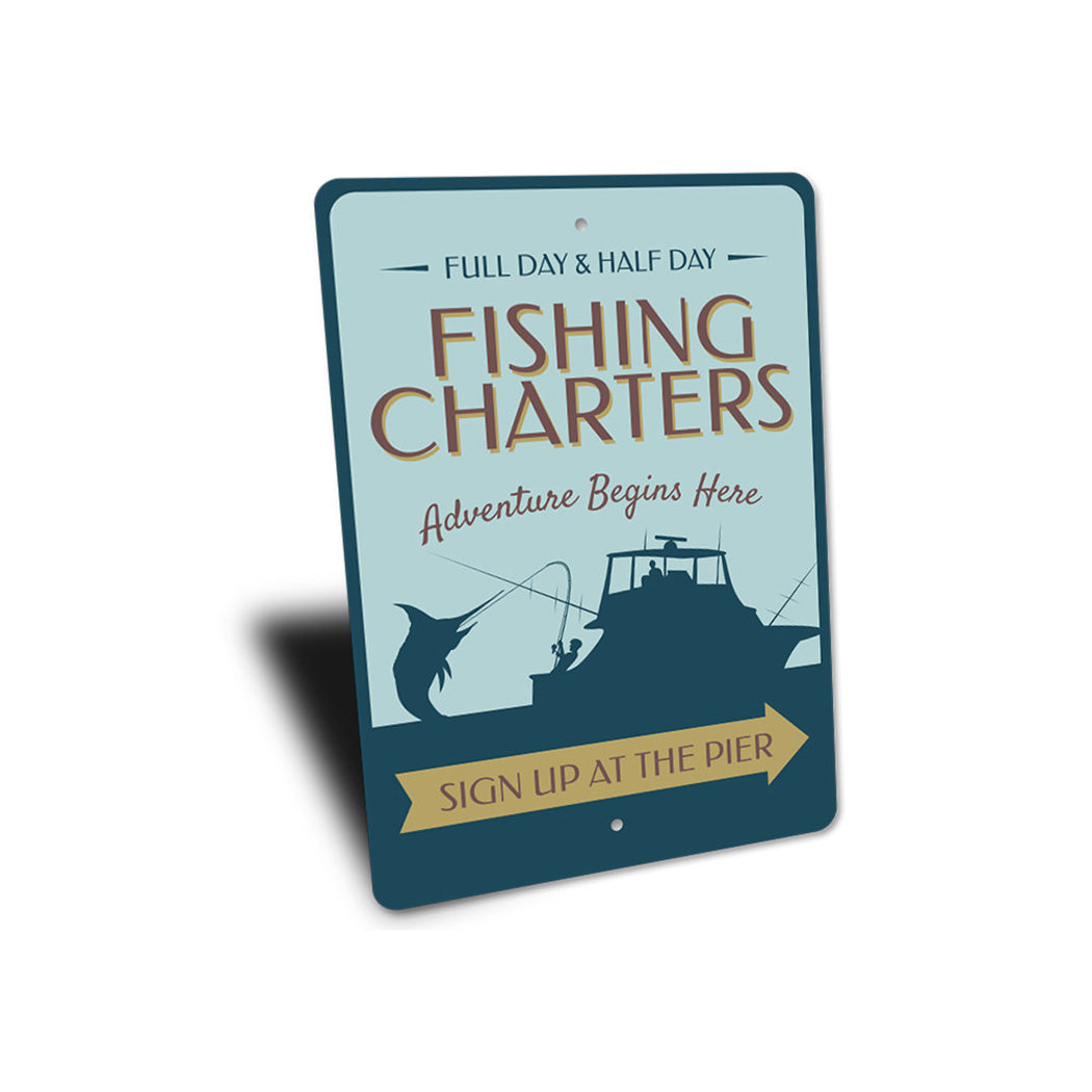 Fishing Charter Arrow Sign