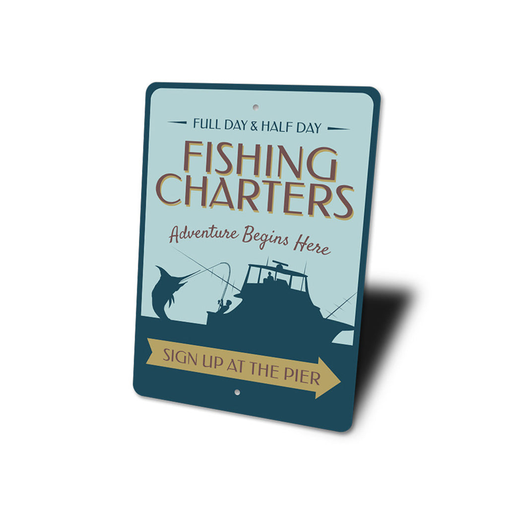 Fishing Charter Arrow Sign