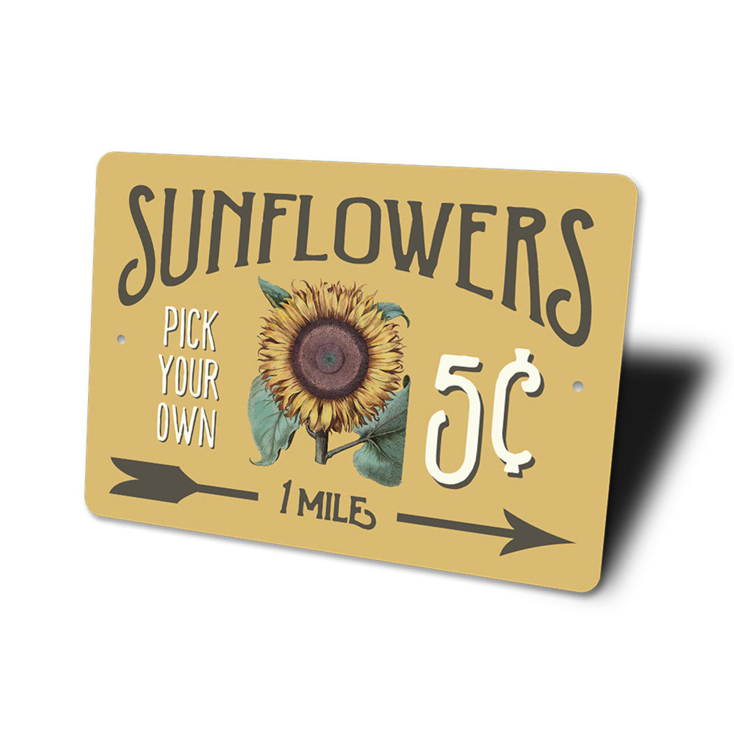 Sunflowers 5 Cents Sign