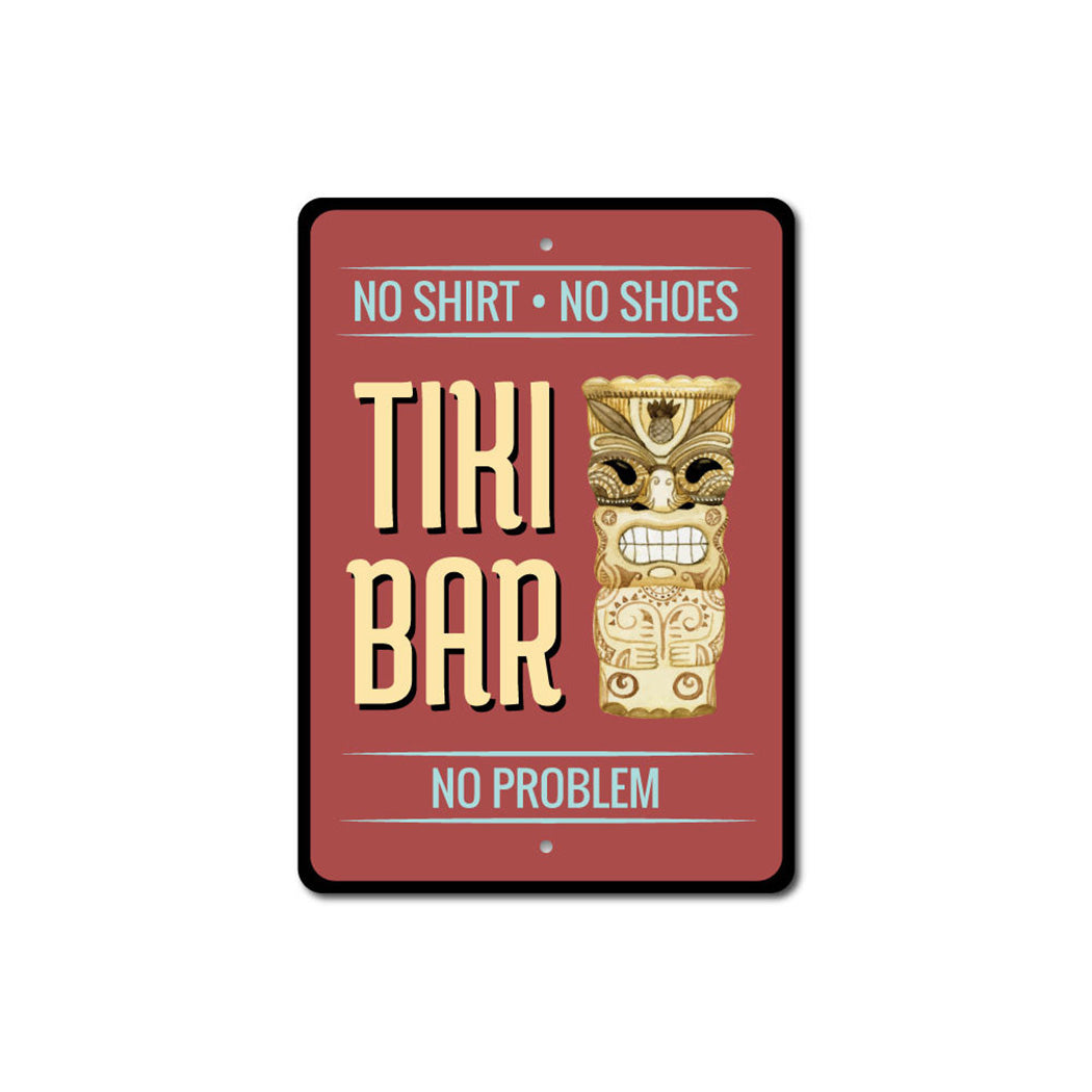 Tiki Statue Metal Sign