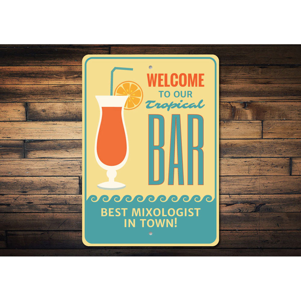 Tropical Bar Welcome Sign