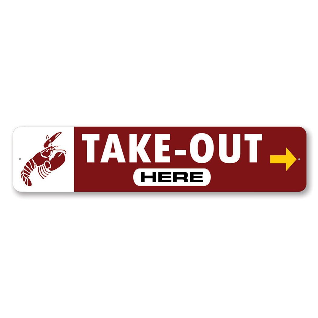 Lobster Takeout Here Restaurant Sign