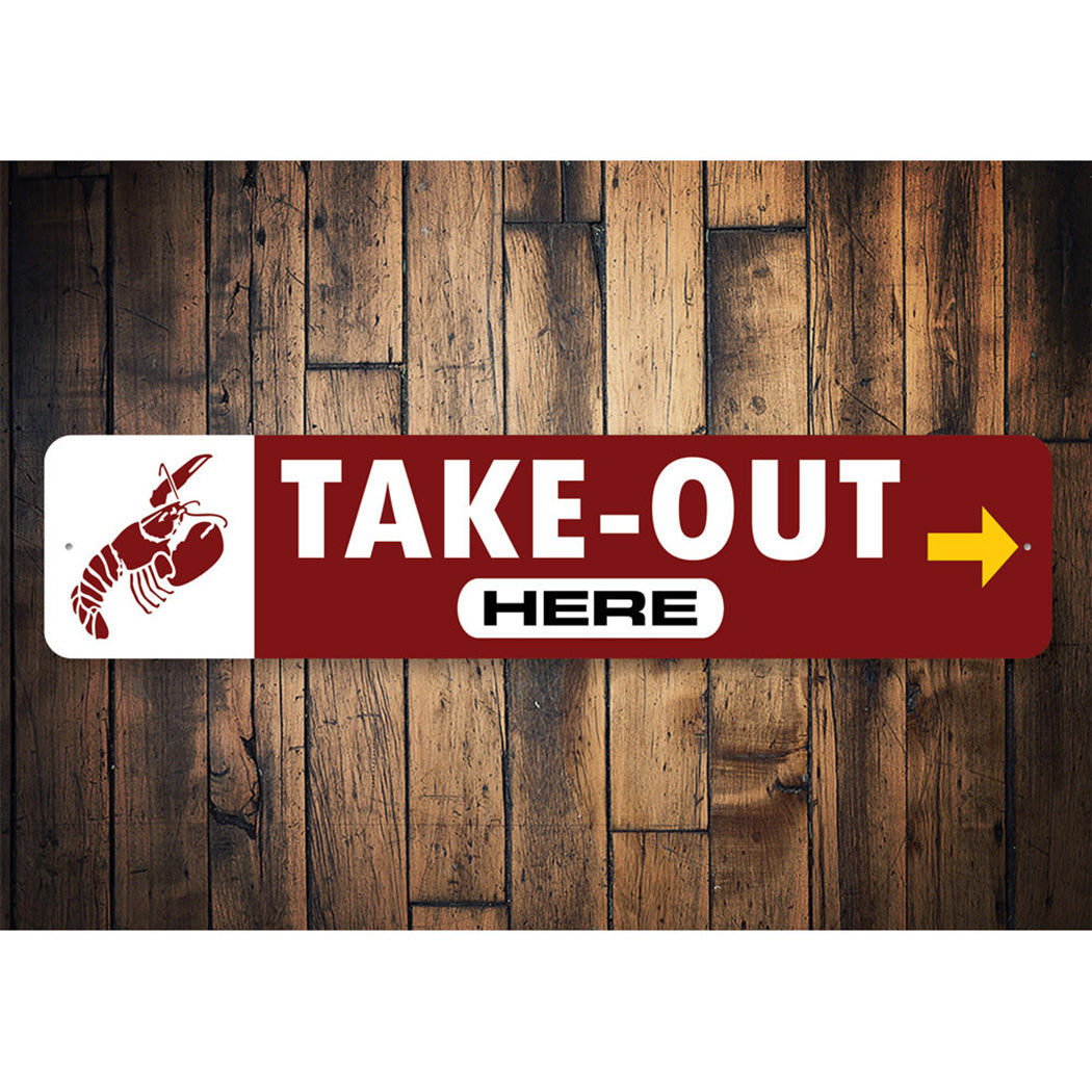 Lobster Takeout Here Restaurant Sign
