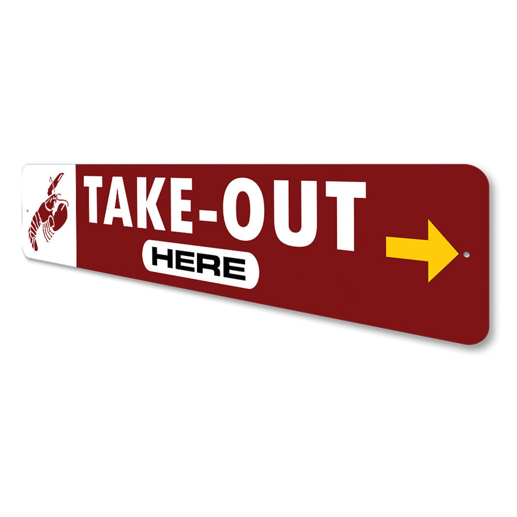 Lobster Takeout Here Restaurant Sign