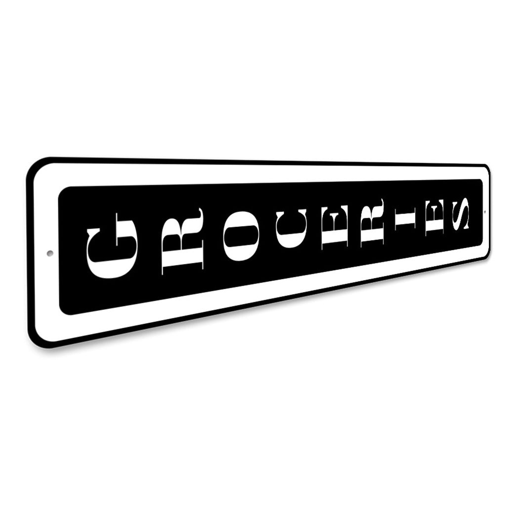 Groceries Vertical Sign